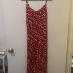 Red midi dress
